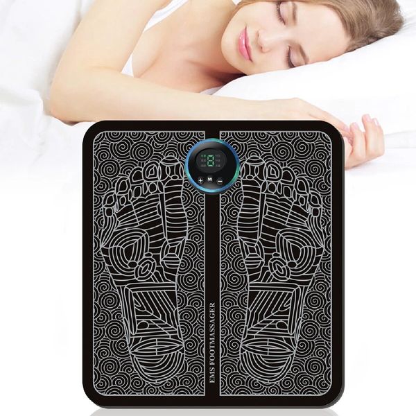 Electric Foot Massager Mat with Tension Relieving EMS Technology, USB Rechargeable Remote Control, Perfect for Foot Massage & Relaxation at Home