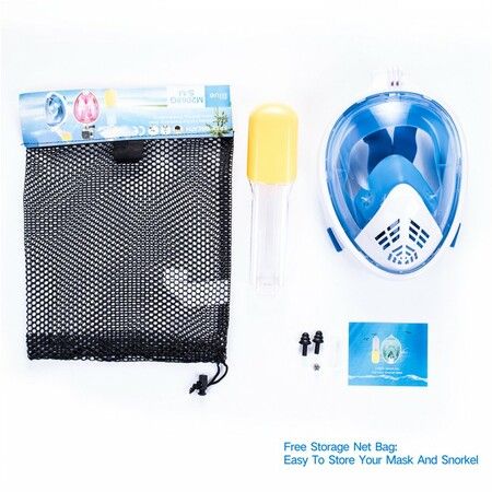 Anti-Fog Underwater Scuba Diving Mask: Full Face Mask for Safe and Waterproof Snorkeling and Swimming (S/M)