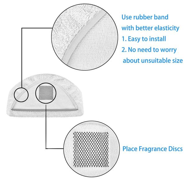 6-Pack Replacement Washable Steam Mop Pads for Bissell PowerFresh Steam Cleaners, Compatible with Models 1940, 1806, 1544, and 2075 Series