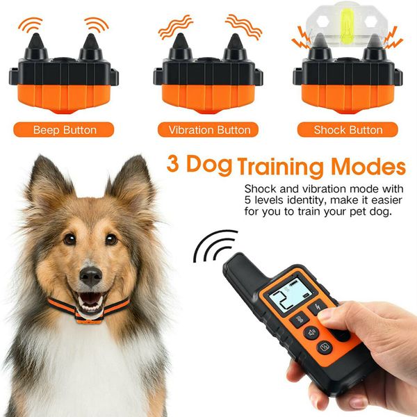 Waterproof Dog Training Shock Collar with 3 Training Modes 1640ft Remote Range for Small Medium Large Dogs Pet Control