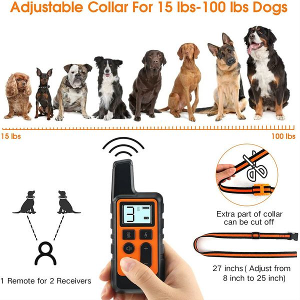 Waterproof Dog Training Shock Collar with 3 Training Modes 1640ft Remote Range for Small Medium Large Dogs Pet Control