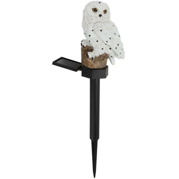 Decorative Garden Solar Lights - Resin Owl Solar LED Lights with Stake for Garden, Lawn, Pathway, and Yard