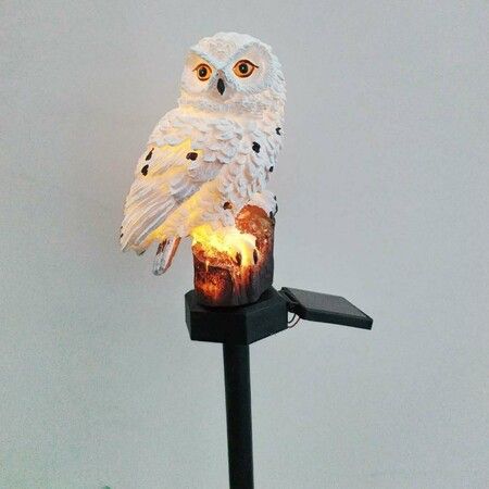 Decorative Garden Solar Lights - Resin Owl Solar LED Lights with Stake for Garden, Lawn, Pathway, and Yard