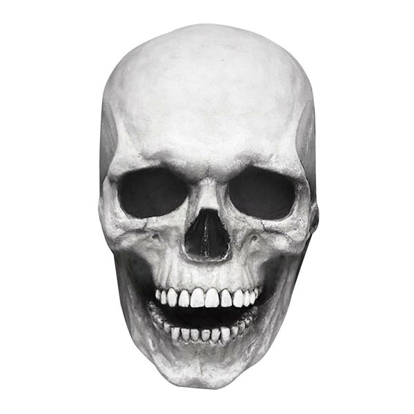 Halloween Horror Skull Mask: Realistic Full Head Helmet with Movable Jaw, Perfect for Creepy and Spooky Halloween Costumes