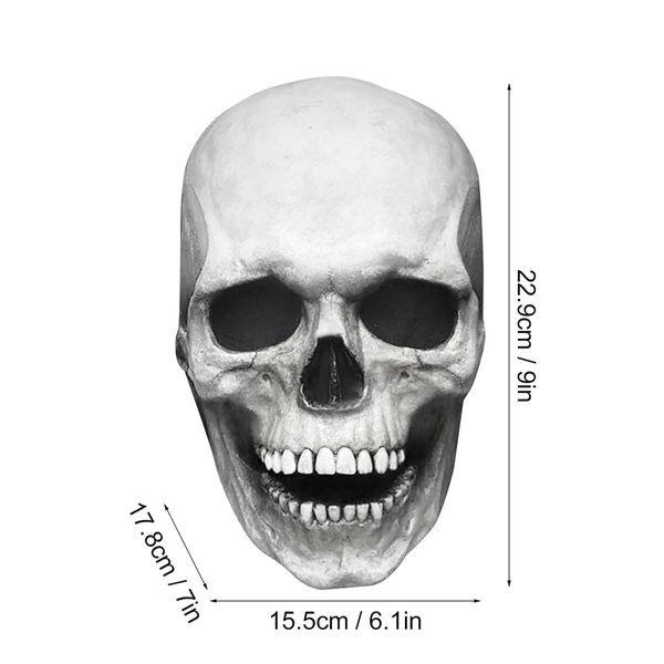 Halloween Horror Skull Mask: Realistic Full Head Helmet with Movable Jaw, Perfect for Creepy and Spooky Halloween Costumes