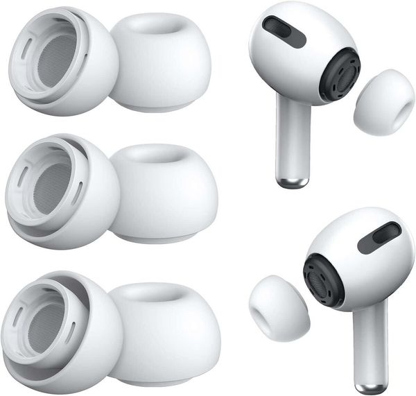 Airpods Pro Ear Tips Replacement for  Noise Reduction-3 pairs(S/M/L White)