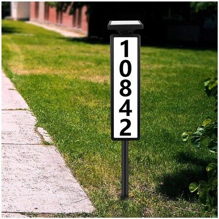 Solar Powered LED House Numbers with 0-9 & A-F Characters for Easy Nighttime Visibility