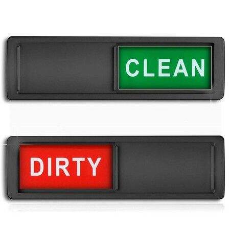 Durable and non-scratching Clean Dirty Sign Magnet with Bold and clear "Clean" & "Dirty" text for Dishwasher,Kitchen (Black)