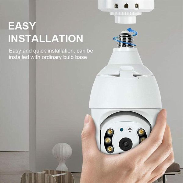 1PC Wireless Light Bulb Camera with 1080p Resolution and 360° Coverage, Night Vision Real-time Motion Detection