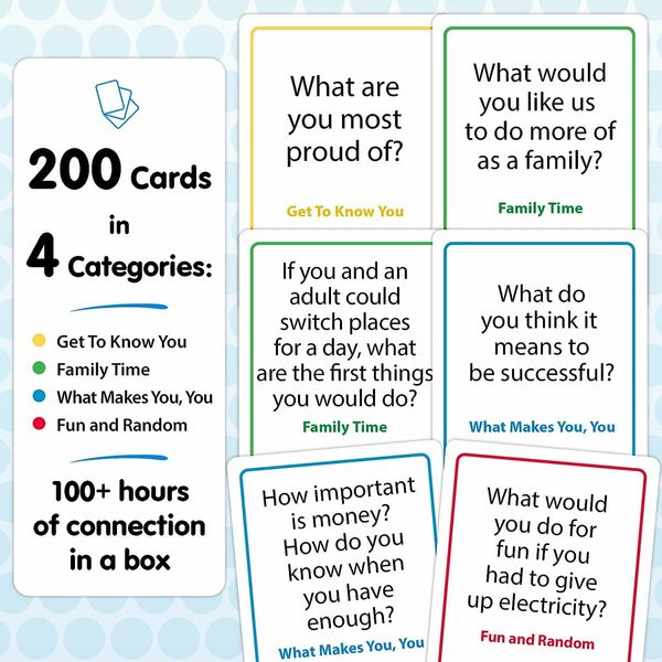 200 Family Conversation Cards: Connect, Express, and Bond