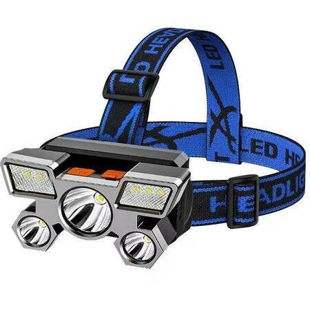 Rechargeable LED Headlamp with IPX4 Waterproof Protection for Camping, Fishing, and Outdoor Exploration