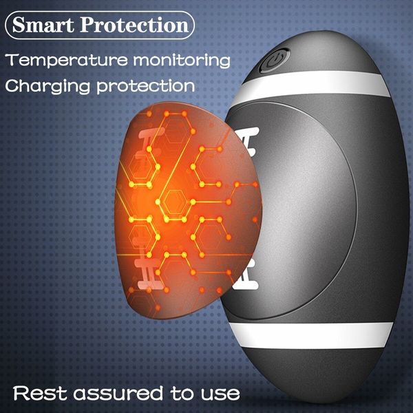 Rechargeable Hand Warmers: 2500mAh Battery, Double-Sided Fast Heating, Portable and Reusable for Outdoor and Indoor Use (Football Shape)