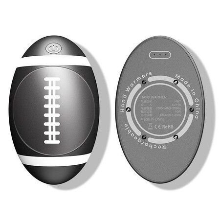 Rechargeable Hand Warmers: 2500mAh Battery, Double-Sided Fast Heating, Portable and Reusable for Outdoor and Indoor Use (Football Shape)