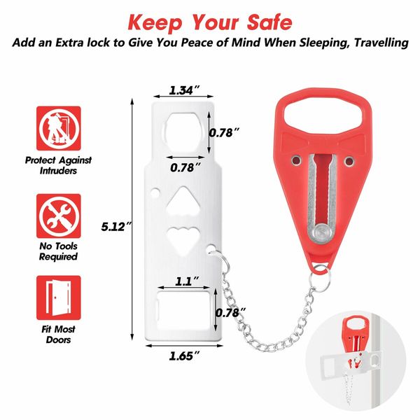 Portable Security Door Lock for Added Safety and Privacy While Traveling or at Home