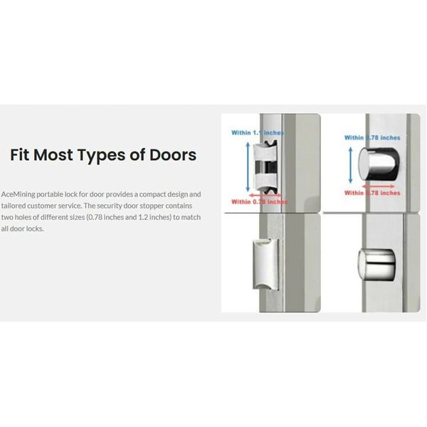 Portable Security Door Lock for Added Safety and Privacy While Traveling or at Home