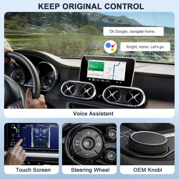 Wireless Android Auto Adapter for OEM Factory Cars Easy Setup Converts Wired to Wireless Auto Android Phones Dongle Plug and Play