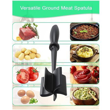 Meat Chopper Beef Masher - Durable and Heat-Resistant for Perfectly Ground Hamburger and Other Meat Dishes