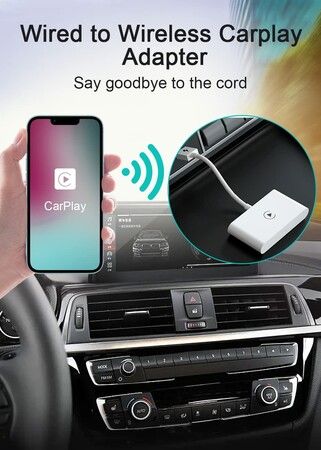 Wireless CarPlay Adapter Seamlessly Convert Wired to Wireless,CarPlay Dongle for OEM Wired CarPlay Cars,Plug & Play Easy Use,Support Online Update,Fit for Cars from 2015 & iPhone(White)