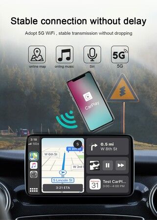 Wireless CarPlay Adapter Seamlessly Convert Wired to Wireless,CarPlay Dongle for OEM Wired CarPlay Cars,Plug & Play Easy Use,Support Online Update,Fit for Cars from 2015 & iPhone(White)