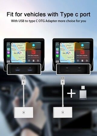 Wireless CarPlay Adapter Seamlessly Convert Wired to Wireless,CarPlay Dongle for OEM Wired CarPlay Cars,Plug & Play Easy Use,Support Online Update,Fit for Cars from 2015 & iPhone(White)