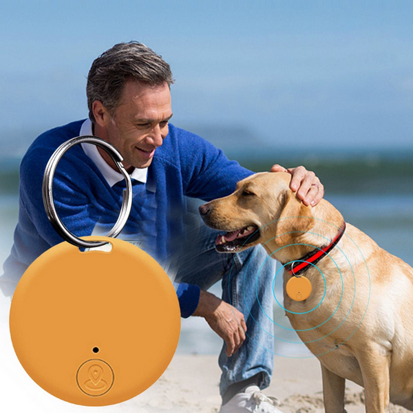 Portable GPS Tracking Bluetooth Keyring for Item Tracking: Smart Anti-Loss Device for Pets, Wallets, and Keys (Yellow)