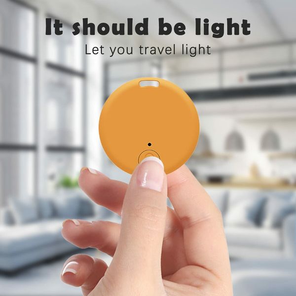 Portable GPS Tracking Bluetooth Keyring for Item Tracking: Smart Anti-Loss Device for Pets, Wallets, and Keys (Yellow)