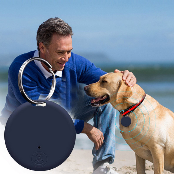 waterproof bluetooth GPS Tracking Keyring, Real Time Anti-Loss Tracking Locator for Pets/Wallet/Key(Dark Blue) Never Lose Your Valuables Again