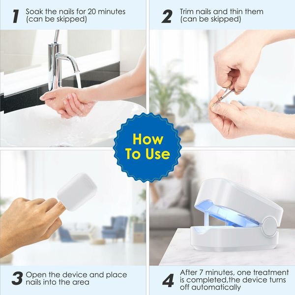 Easy to use Nail Fungus Cleaning Device - Effective and Convenient Cure for Damaged, Discolored, and Thick Nails - Rechargeable for Home Use