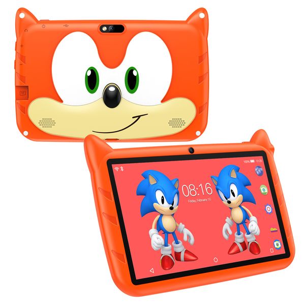 7-Inch Kids Tablet with Android, 2GB RAM, 32GB Storage, and Educational Features in Vibrant Orange