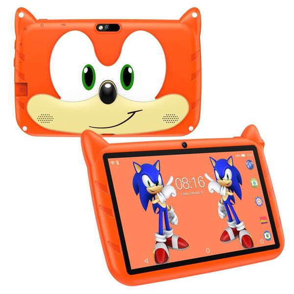 7-Inch Kids Tablet with Android, 2GB RAM, 32GB Storage, and Educational Features in Vibrant Orange