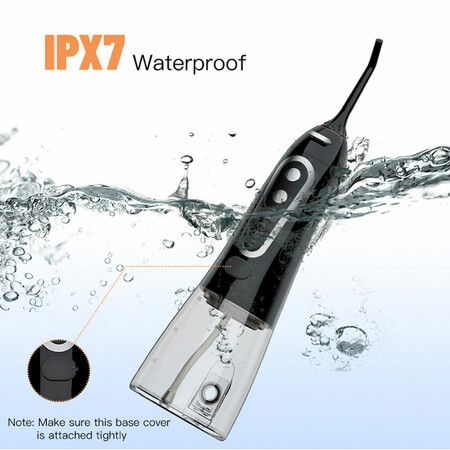 Portable Wireless Oral Irrigator 5 Modes 6 interchangeable Nozzles for All Mouth Needs Deep Cleaning, 300 ml Capacity, Safe IPX7 waterproof, USB Charging Perfect for Home & Travel(Black)