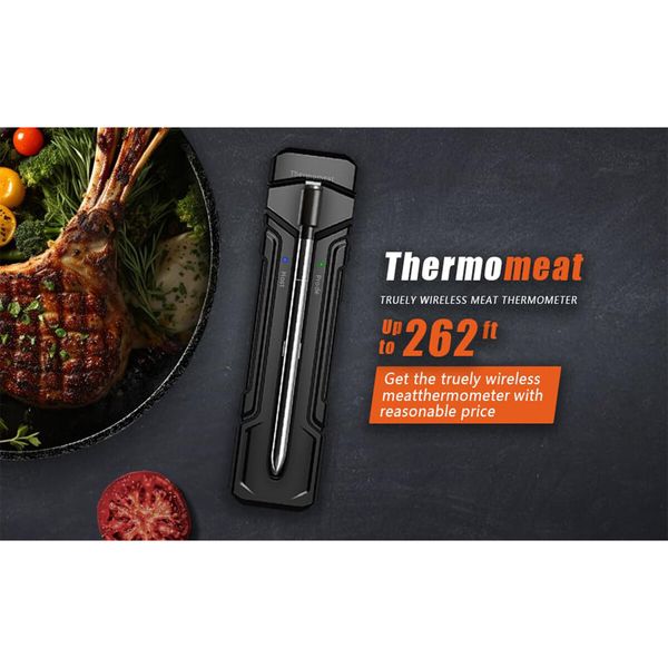 Bluetooth Wireless Meat GRill Thermometer with 262FT Range, Smart App, 2 in 1 Probe for Grilling Inside and Out