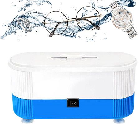 Effortless Cleaning Ultrasonic Jewelry and  Denture Eye Glasses Coins Multi-Purpose Cleaner in Vibrant Blue for Sparkling Results