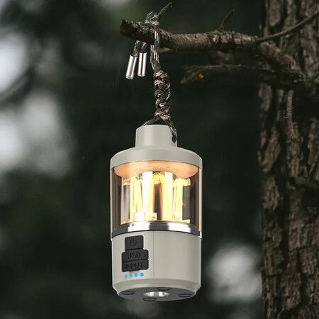 Portable LED Camping Lantern with 1800mAh Battery, 4 Dimmable Light Modes, and USB Charging