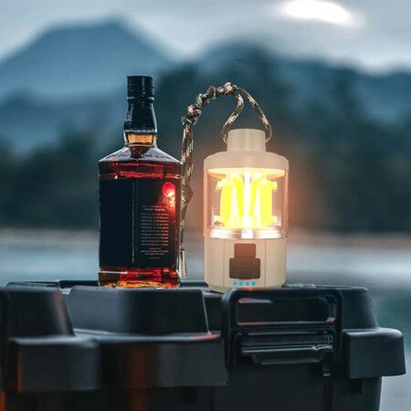 Portable LED Camping Lantern with 1800mAh Battery, 4 Dimmable Light Modes, and USB Charging