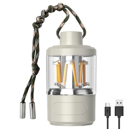 Portable LED Camping Lantern with 1800mAh Battery, 4 Dimmable Light Modes, and USB Charging