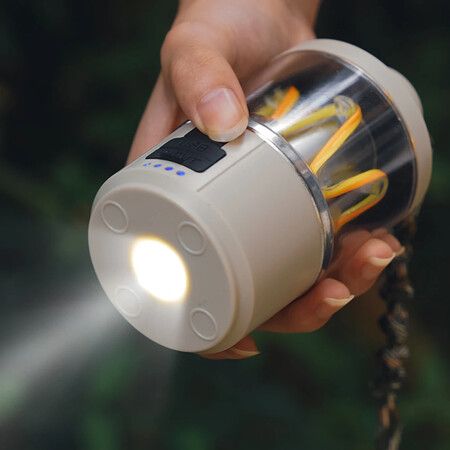 Portable LED Camping Lantern with 1800mAh Battery, 4 Dimmable Light Modes, and USB Charging