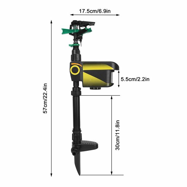 Animal Repellent Solar Water Sprinkler with Timing Sensor for Automatic Irrigation