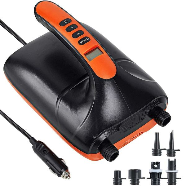 Electric SUP Paddle Board Air Pump 12V Car Connector with Intelligent Inflation & Deflation Dual Function