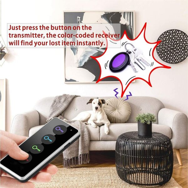 1 RF Transmitter 4 Receivers Key Finder for Tracking Keys, Wallets, Phones, Glasses, Pest-Elderly Aid