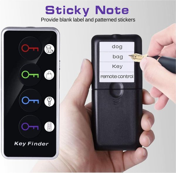 1 RF Transmitter 4 Receivers Key Finder for Tracking Keys, Wallets, Phones, Glasses, Pest-Elderly Aid