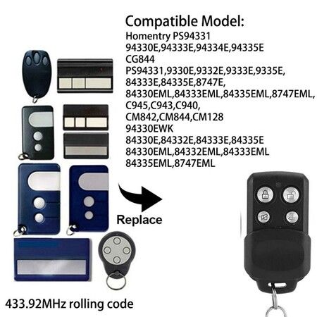 Universal Garage Gate Door Remote Opener Compatible with Liftmaster, Chamberlain, and More (94335E,1A6518,1A5639-7,84335E,84335EML)