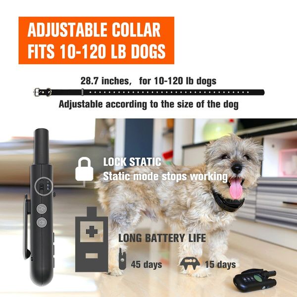 2600ft Range Remote Dog Training Collar, Waterproof Bark Control Collar for Dogs