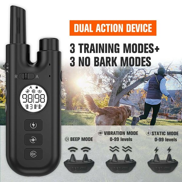 2600ft Range Remote Dog Training Collar, Waterproof Bark Control Collar for Dogs