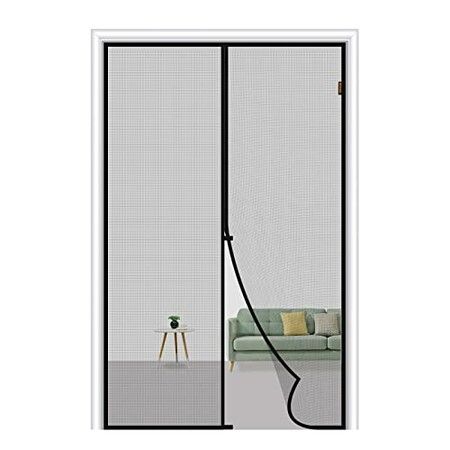 Bug-Free Home Magnetic Screen Door (100x210cm) with Hook&Loop for Easy Installation and Pet-Friendly Access