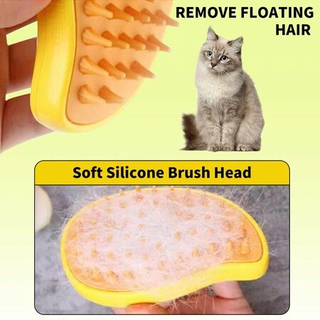 3-in-1 Spray Cat Grooming Brush with Steam, Massage, and Self-Cleaning Features Remove Tangled & Loose Hair-Green