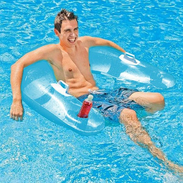 Inflatable Sit Float Mat for Poolside Lounging Relax in Style