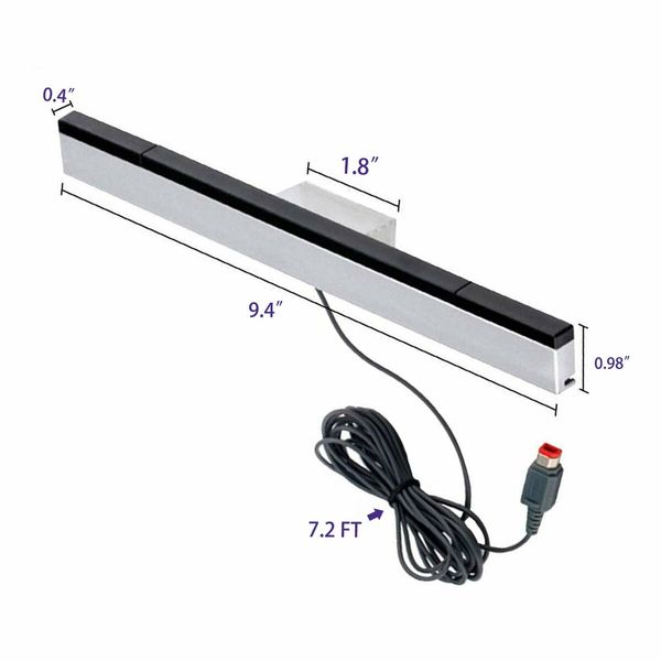 Replacement Wired Infrared Ray Sensor Bar for Wii and Wii U Console- Accurate Motion Tracking