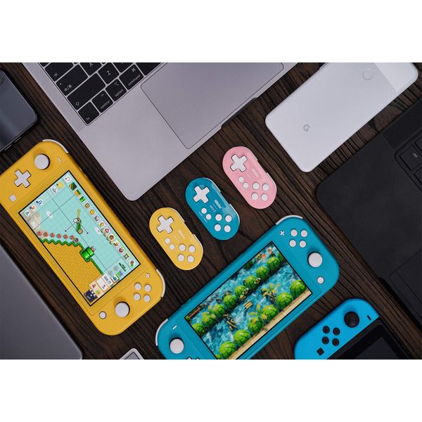 Bluetooth Key Chain 8Bitdo Zero 2 Mini Controller - Pocket-Sized Gaming for Switch, Windows, Android, and macOS (Turquoise)