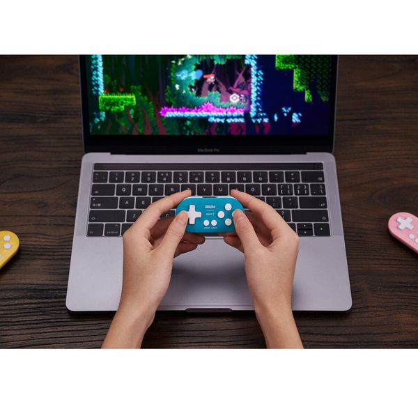 Bluetooth Key Chain 8Bitdo Zero 2 Mini Controller - Pocket-Sized Gaming for Switch, Windows, Android, and macOS (Turquoise)